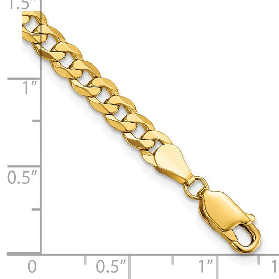 14KT Yellow Gold 4.5mm Flat Beveled Curb Chain