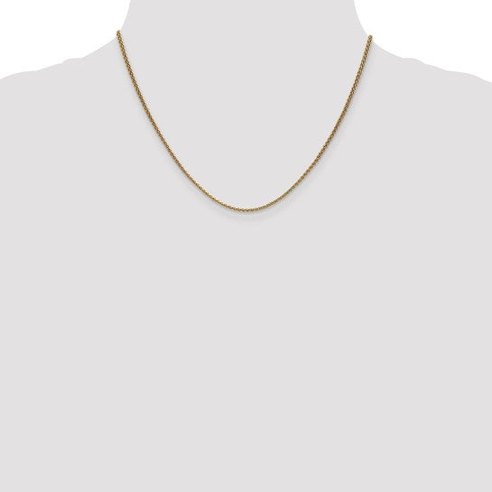 14KT Yellow Gold 1.65mm Spiga Chain