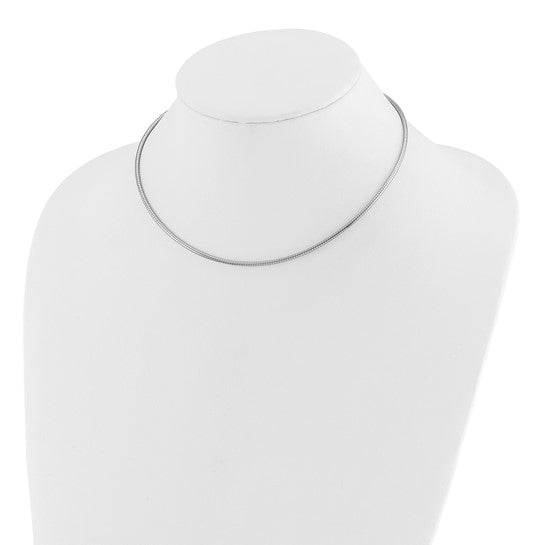 14KT White Gold 2mm Round Omega Necklace