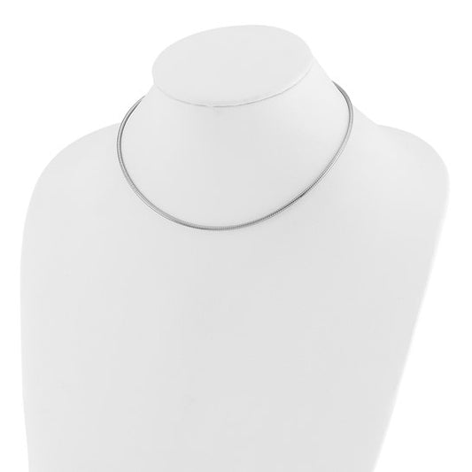 14KT White Gold 2mm Round Omega Necklace