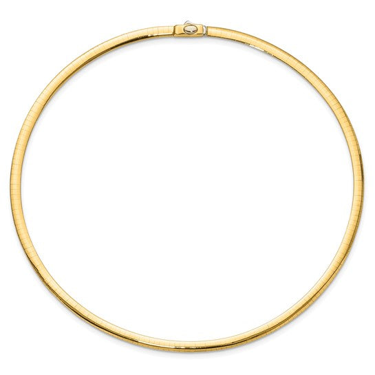 14KT 4mm Two-tone Reversible Omega Necklace