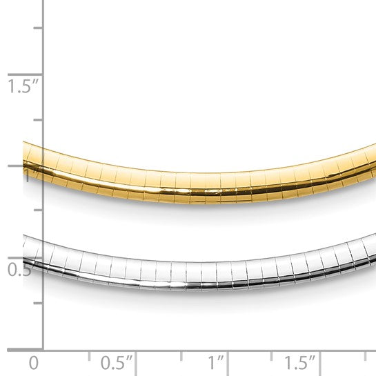 14KT 4mm Two-tone Reversible Omega Necklace