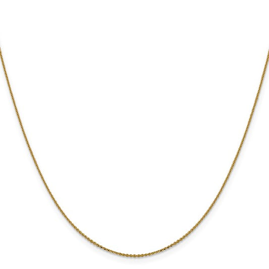 14KT Yellow Gold 1.0 mm D/C Cable Chain