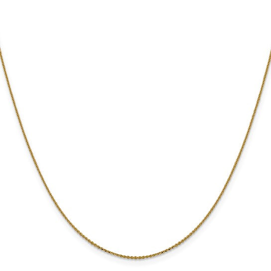 14KT Yellow Gold 1.0 mm D/C Cable Chain