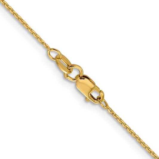 14KT Yellow Gold 1.0 mm D/C Cable Chain