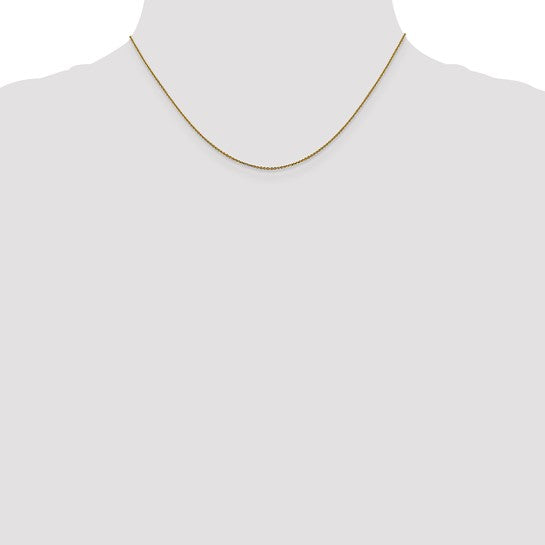 14KT Yellow Gold 1.0 mm D/C Cable Chain