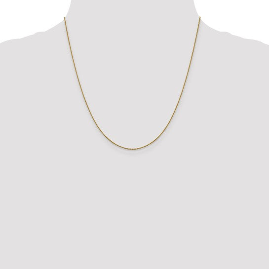 14KT Yellow Gold 1.0 mm D/C Cable Chain
