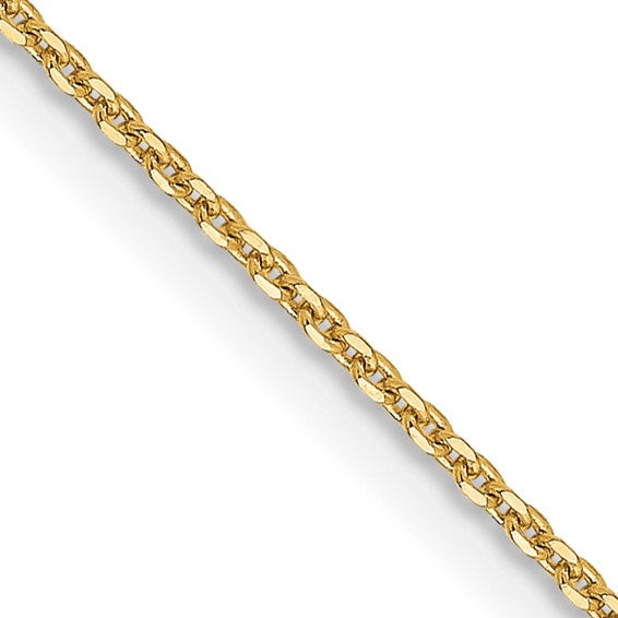 14KT Yellow Gold 1.0 mm D/C Cable Chain
