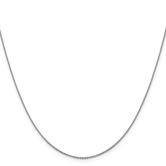 14KT White Gold 1.0 mm D/C Cable Chain