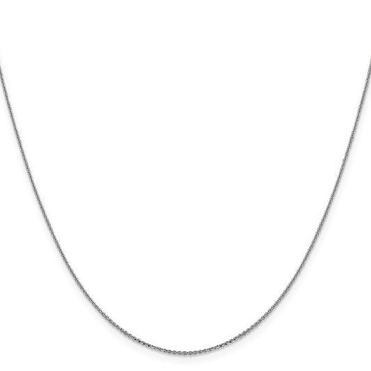 14KT White Gold 1.0 mm D/C Cable Chain