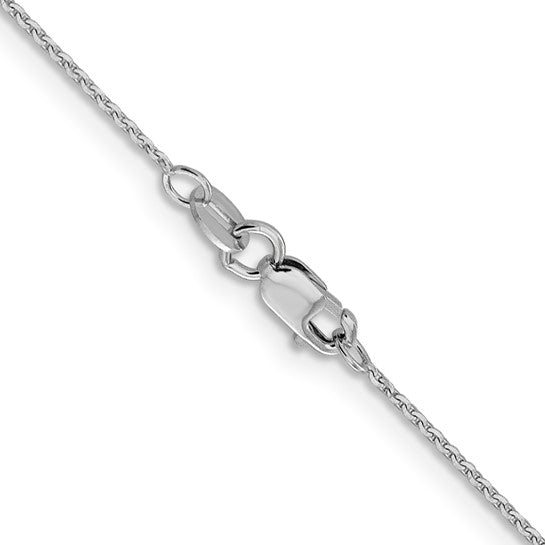 14KT White Gold 1.0 mm D/C Cable Chain