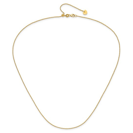 14KT Yellow Gold Adjustable .9mm D/C Twisted Box Chain