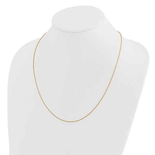 14KT Yellow Gold Adjustable .9mm D/C Twisted Box Chain
