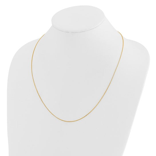 14KT Yellow Gold Adjustable 1.15mm D/C Oval Link Chain