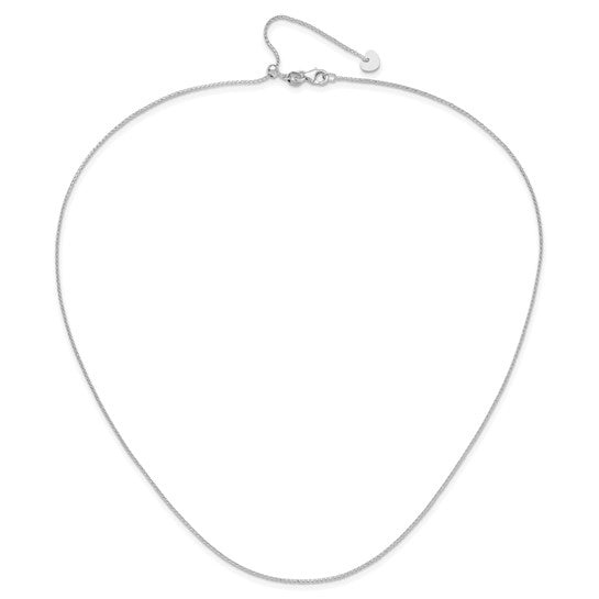 14KT White Gold Adjustable 1mm D/C Open Franco Chain