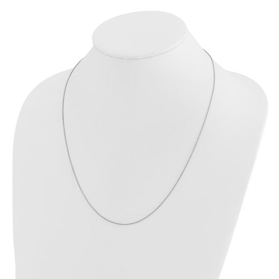 14KT White Gold Adjustable 1mm D/C Open Franco Chain