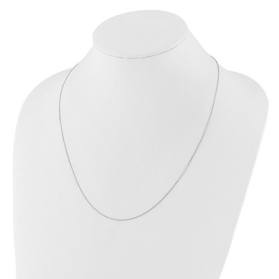 14KT White Gold Adjustable  1.1mm D/C Cable Chain