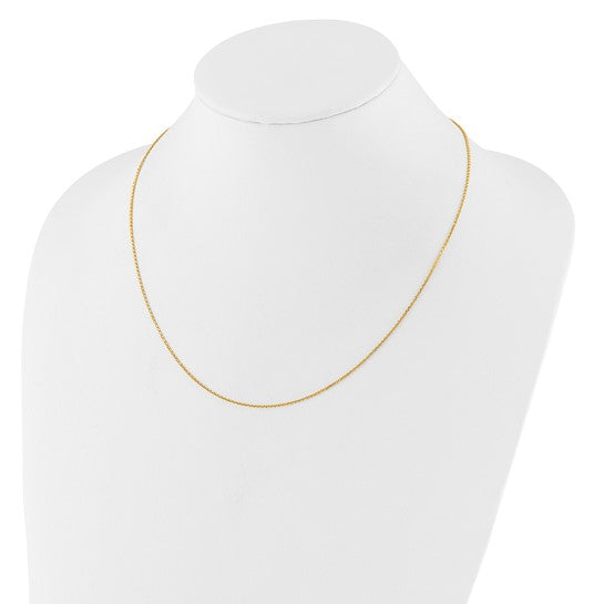 14KT Yellow Gold Adjustable  1.25mm D/C Cable Chain