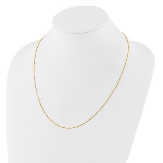 14KT Yellow Gold Adjustable  1.25mm D/C Cable Chain