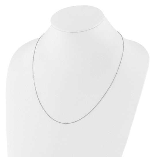 14KT White Gold Adjustable  1.25mm D/C Cable Chain