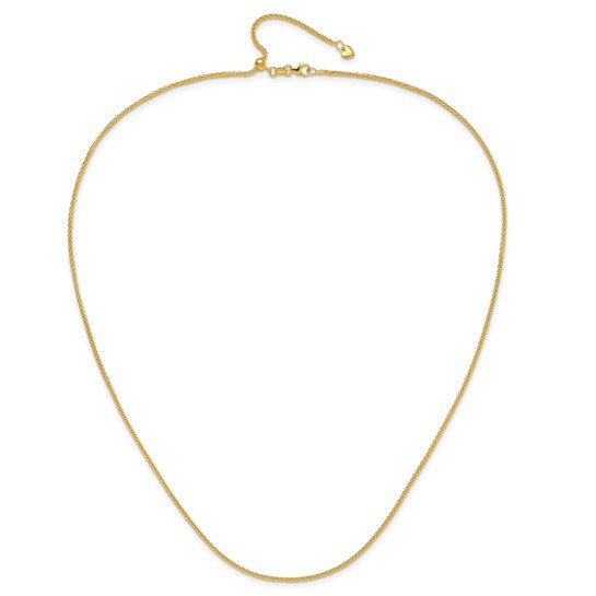 14kt Yellow Gold Adjustable 1.5mm Wheat Chain