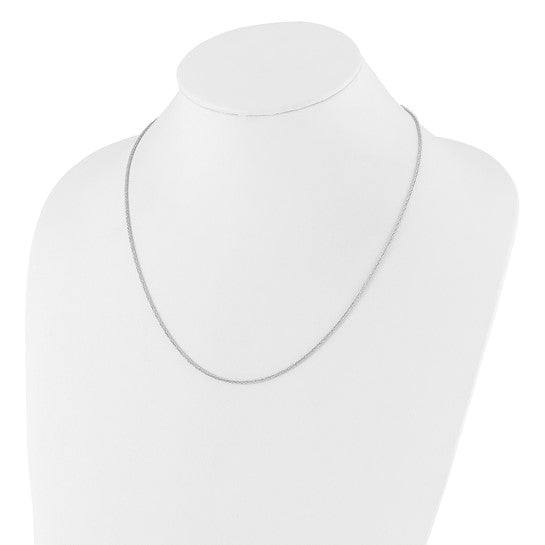14KT White Gold Adjustable 1.5mm Wheat Chain