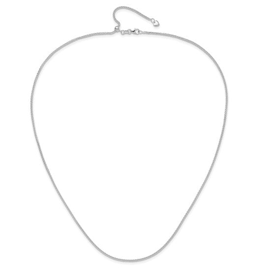 14KT White Gold Adjustable 1.5mm Wheat Chain