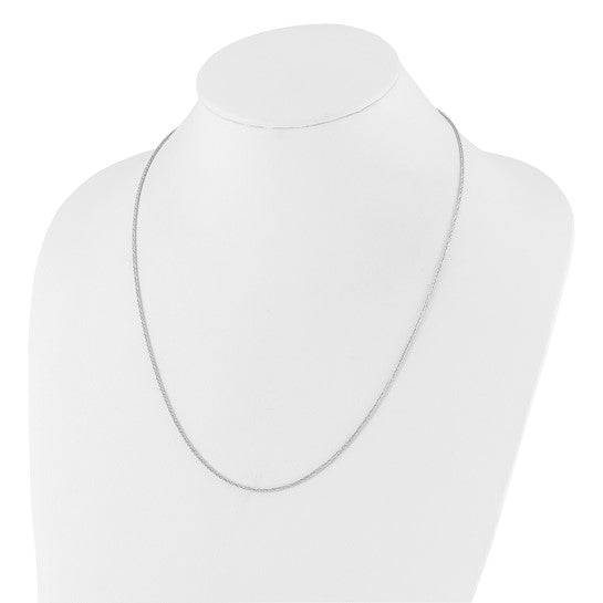 14KT White Gold Adjustable 1.5mm Wheat Chain