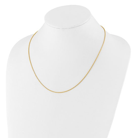 14KT Yellow Gold Adjustable 1.3mm D/C Wheat Chain
