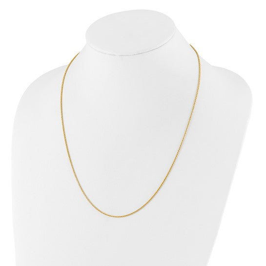 14KT Yellow Gold Adjustable 1.3mm D/C Wheat Chain
