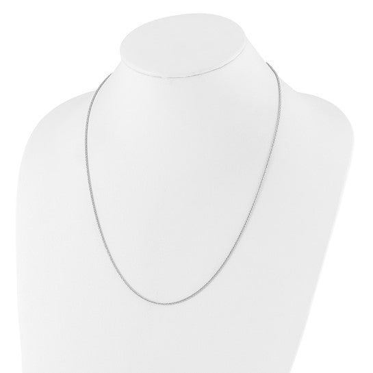 14KT White Gold Adjustable 1.3mm D/C Wheat Chain