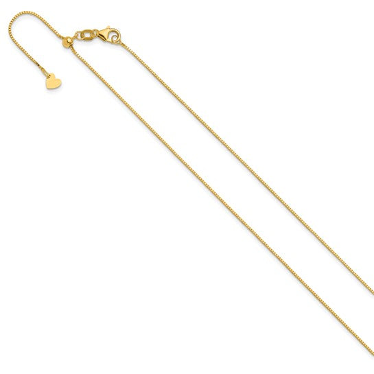 14KT Yellow Gold Adjustable .7mm Baby Box Chain