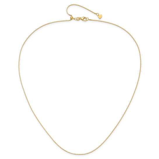 14KT Yellow Gold Adjustable .7mm Baby Box Chain