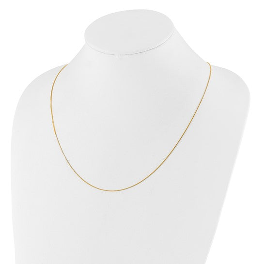 14KT Yellow Gold Adjustable .7mm Baby Box Chain