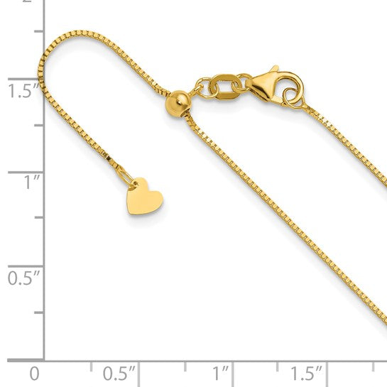 14KT Yellow Gold Adjustable .7mm Baby Box Chain