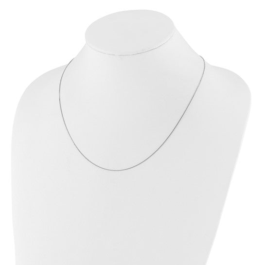 14KT White Gold Adjustable .7mm Baby Box Chain