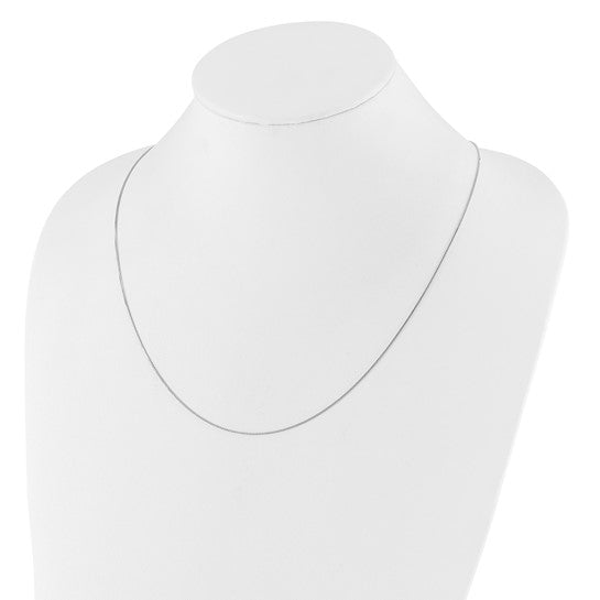 14KT White Gold Adjustable .7mm Baby Box Chain