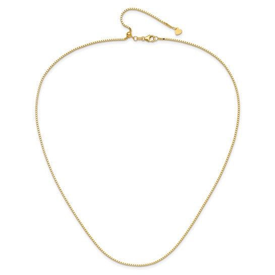 14KT Yellow Gold Adjustable 1.2mm Box Chain