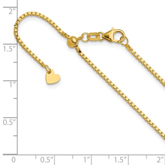 14KT Yellow Gold Adjustable 1.2mm Box Chain