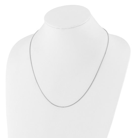 14KT White Gold Adjustable 1.2mm Box Chain