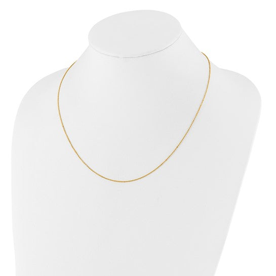 14KT Yellow Gold Adjustable 1.25mm Flat Cable Chain