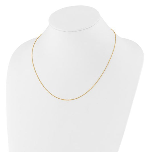14KT Yellow Gold Adjustable 1.25mm Flat Cable Chain