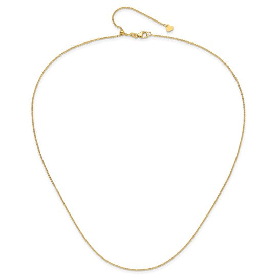 14KT Yellow Gold Adjustable 1.25mm Flat Cable Chain