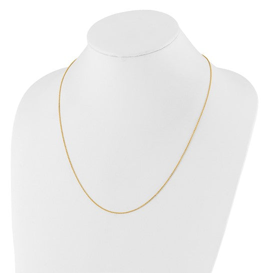 14KT Yellow Gold Adjustable 1.25mm Flat Cable Chain