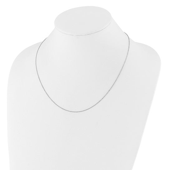14KT White Gold Adjustable 1.25mm Flat Cable Chain