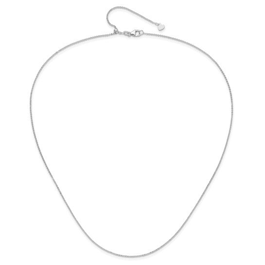 14KT White Gold Adjustable 1.25mm Flat Cable Chain