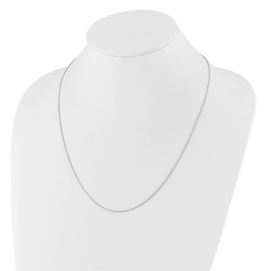 14KT White Gold Adjustable 1.25mm Flat Cable Chain