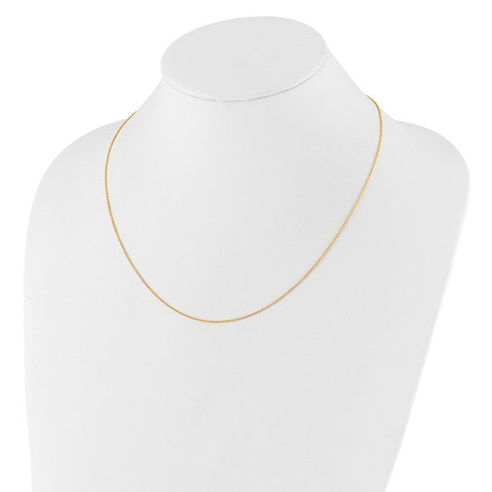 14KT Yellow Gold Adjustable 1.1mm Round Cable Chain