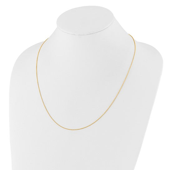 14KT Yellow Gold Adjustable 1.1mm Round Cable Chain