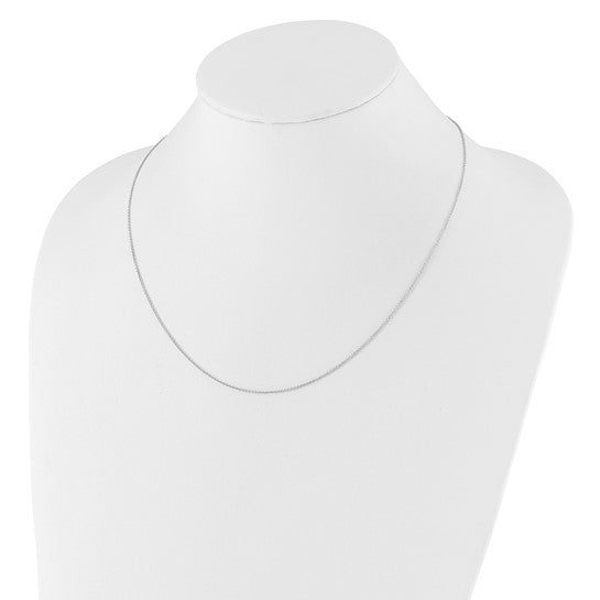 14kt White Gold Adjustable 1.1mm Round Cable Chain